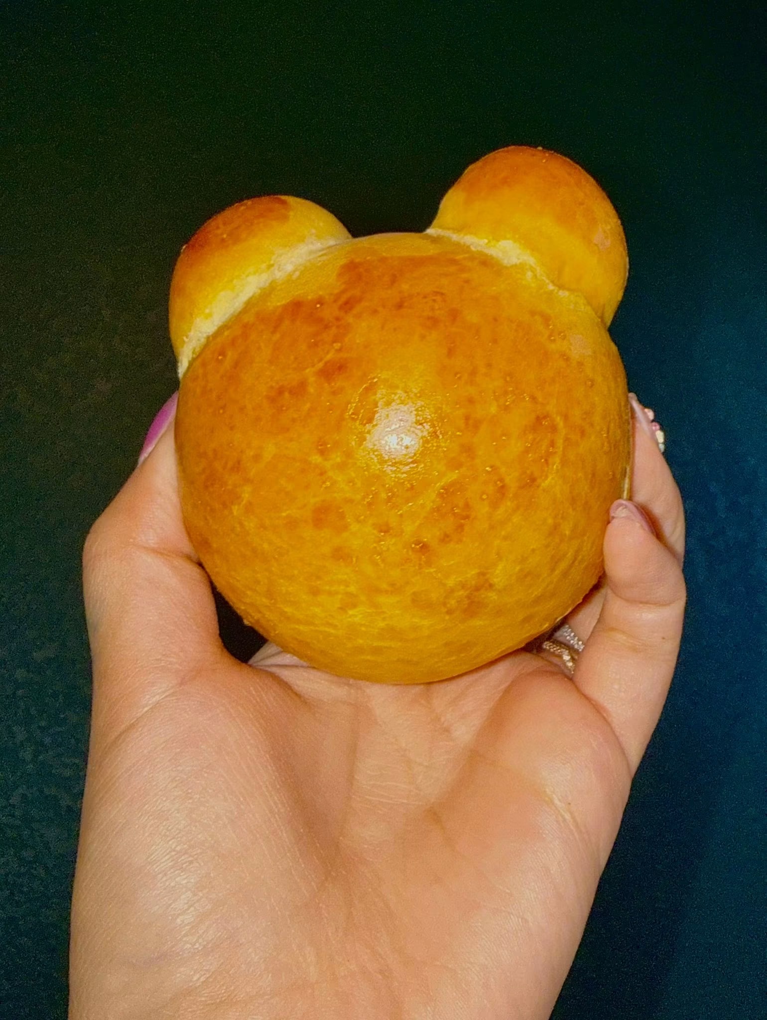 Bear-shaped artisan bread roll