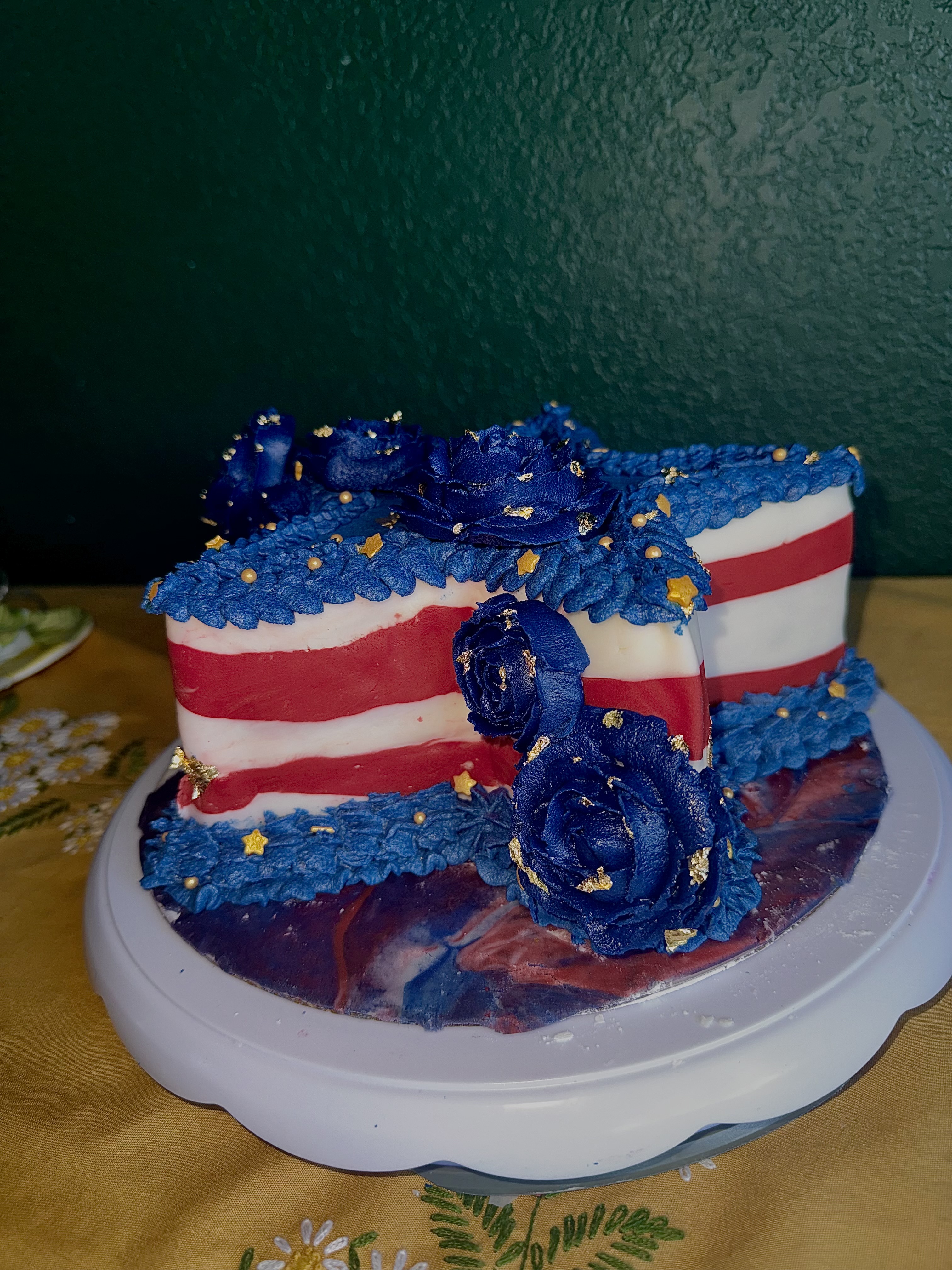 Custom cross-shaped celebration cake